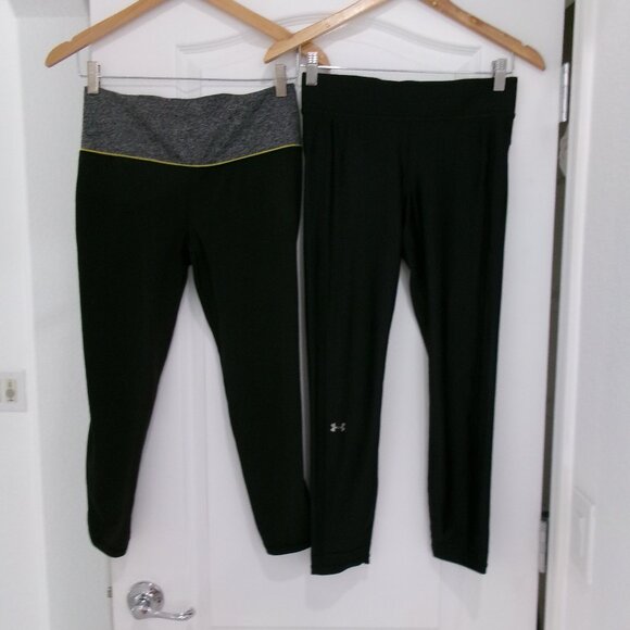 Lot 2 Pair Pants Under Armour Heat Gear Compression Victoria's Secret Knockout S - Picture 1 of 8